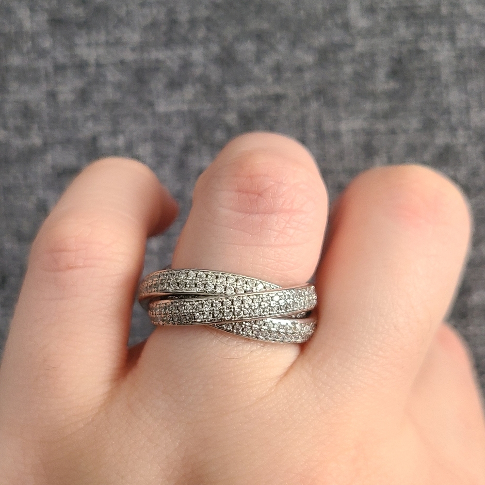 Silver Crisscross Ring